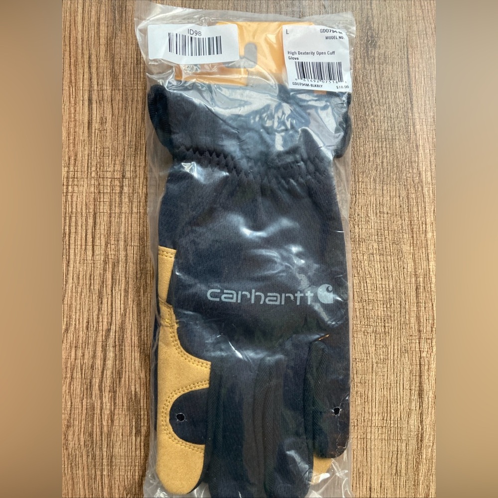 NEW Carhartt Gloves Men's L High-Dexterity Open-Cuff Padded  Durable Workwear